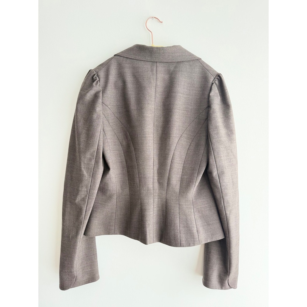 Rebecca Taylor Gray Wool Stretch Suit Blazer Trousers Feminine Office Size 4 - Picture 3 of 10